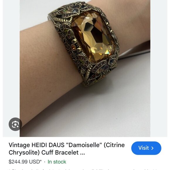 Stunning Heidi Daus Citrine Colored Statement Cuff - Picture 9 of 9